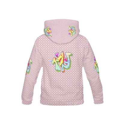 Pastel Peach Fun Alphabet Graffiti Pattern Children's Hoodie-My Bright Side Clothing