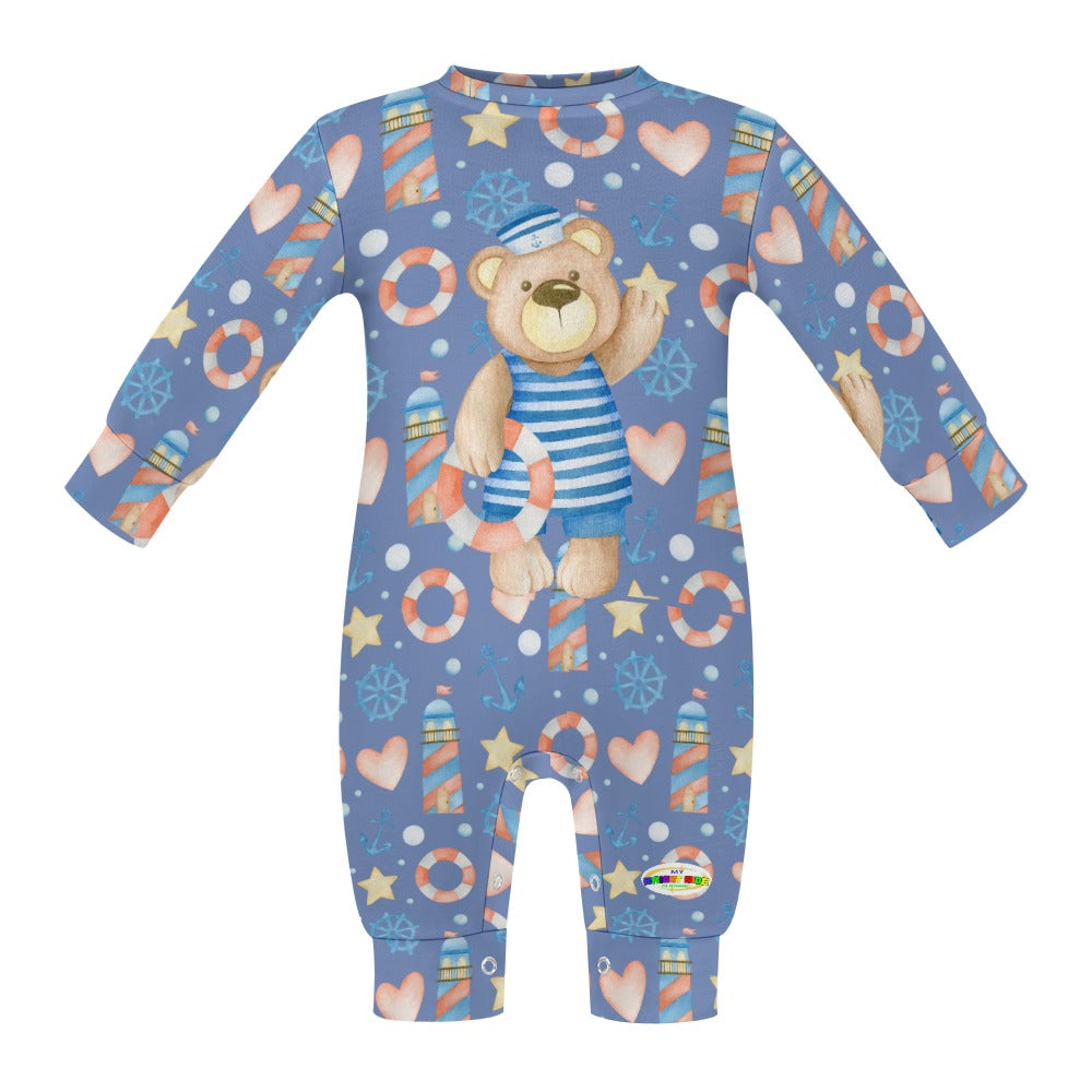 Cute Sailing Teddy Bear Baby Romper-My Bright Side Clothing