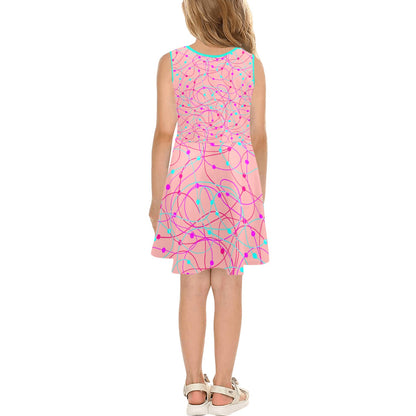 Beautiful Pink Pastel Children's Sleeveless Sundress-My Bright Side Clothing