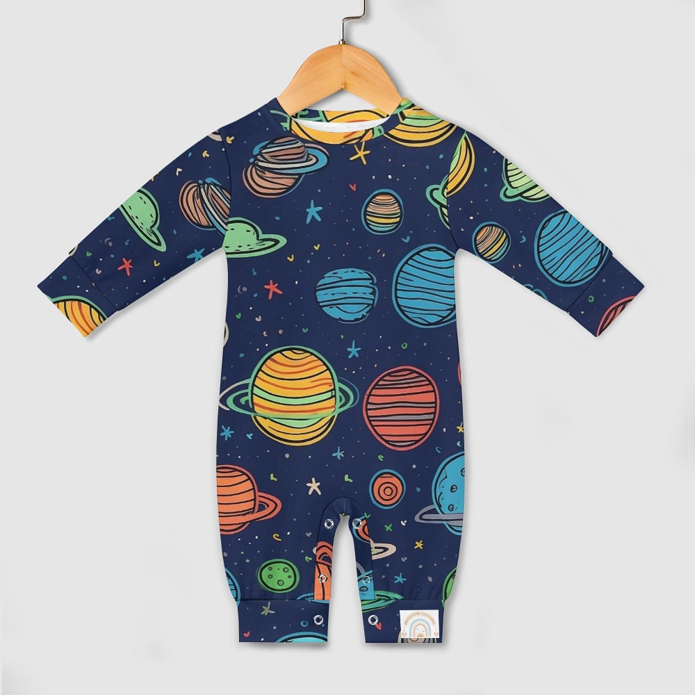 Stars & Planets Baby Romper Blue