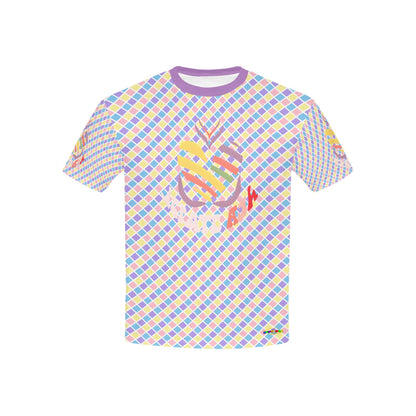 Pastel Rainbow Retro Bright mind bright life subliminal message Pattern and Logo Children's T-shirt-My Bright Side Clothing