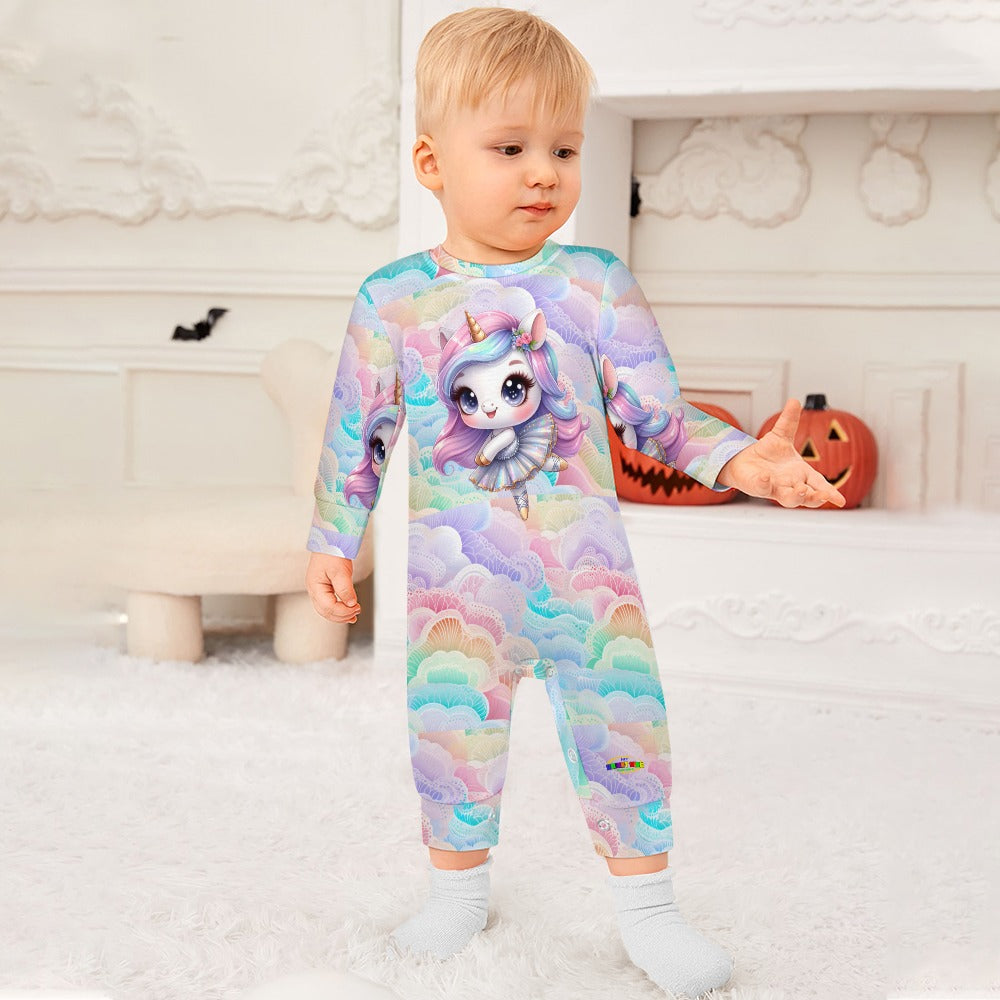 Cute Pastel Rainbow Unicorn Ballerina Baby Romper -My Bright Side Clothing.com