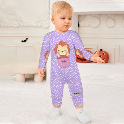 Cute Baby Lion Pocket Animal Friend Baby Romper-My Bright Side Clothing