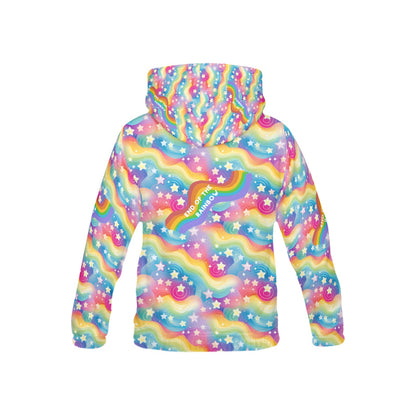 Bright Rainbow Star Pattern Children's Hoodie-My Bright Side Clothing