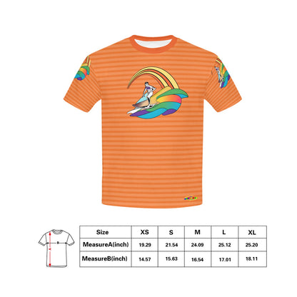 Orange Riding the wave life logo Children's T-Shirt-My Bright Side Clothing