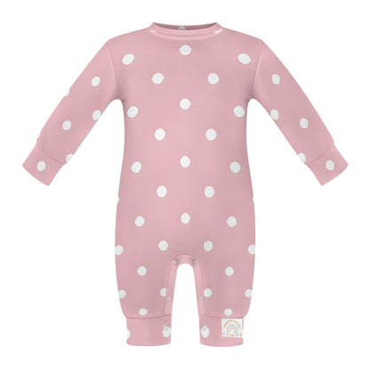 Cute Pink & White Polka dot Spots Baby romper