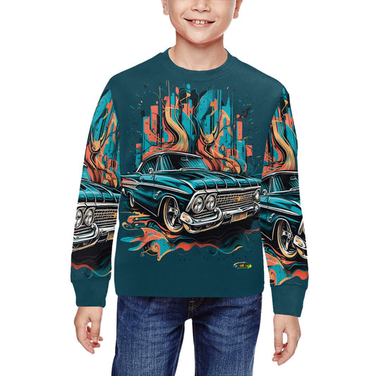 Vintage Sports Racing Car Children's Crew neck Sweatshirt  -My Bright Side Clothing