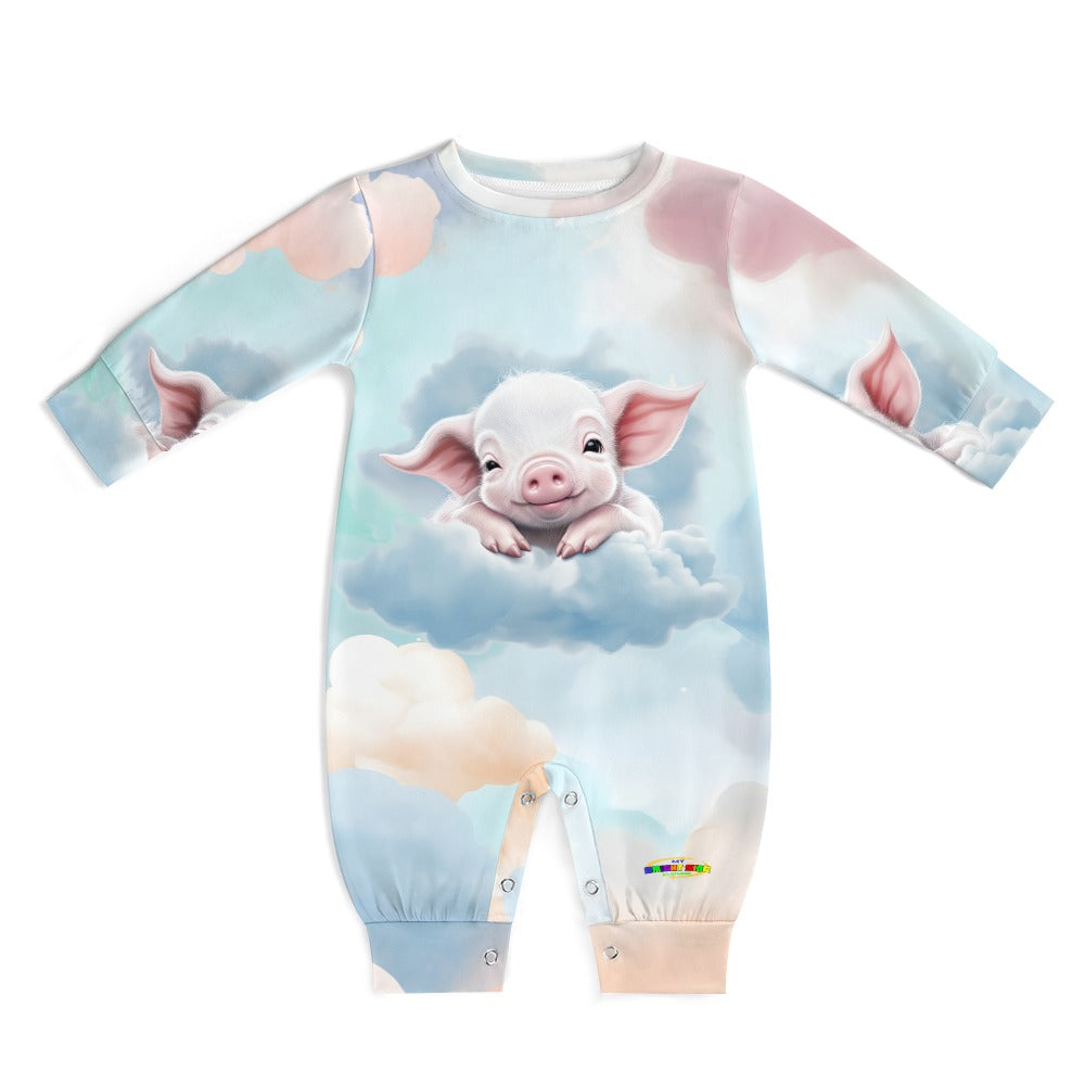 Cute little piglet and Cloud Pattern Baby Romper-My Bright Side Clothing