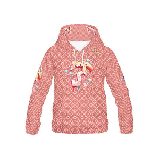 Peach Fun Alphabet Graffiti Pattern Children's Hoodie-My Bright Side Clothing