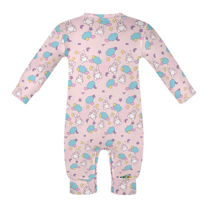 Cute Pastel Pink Bunny Pattern Baby Romper-My Bright Side Clothing