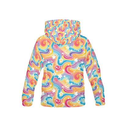 Bright Rainbow Star Pattern Children's Hoodie-My Bright Side Clothing