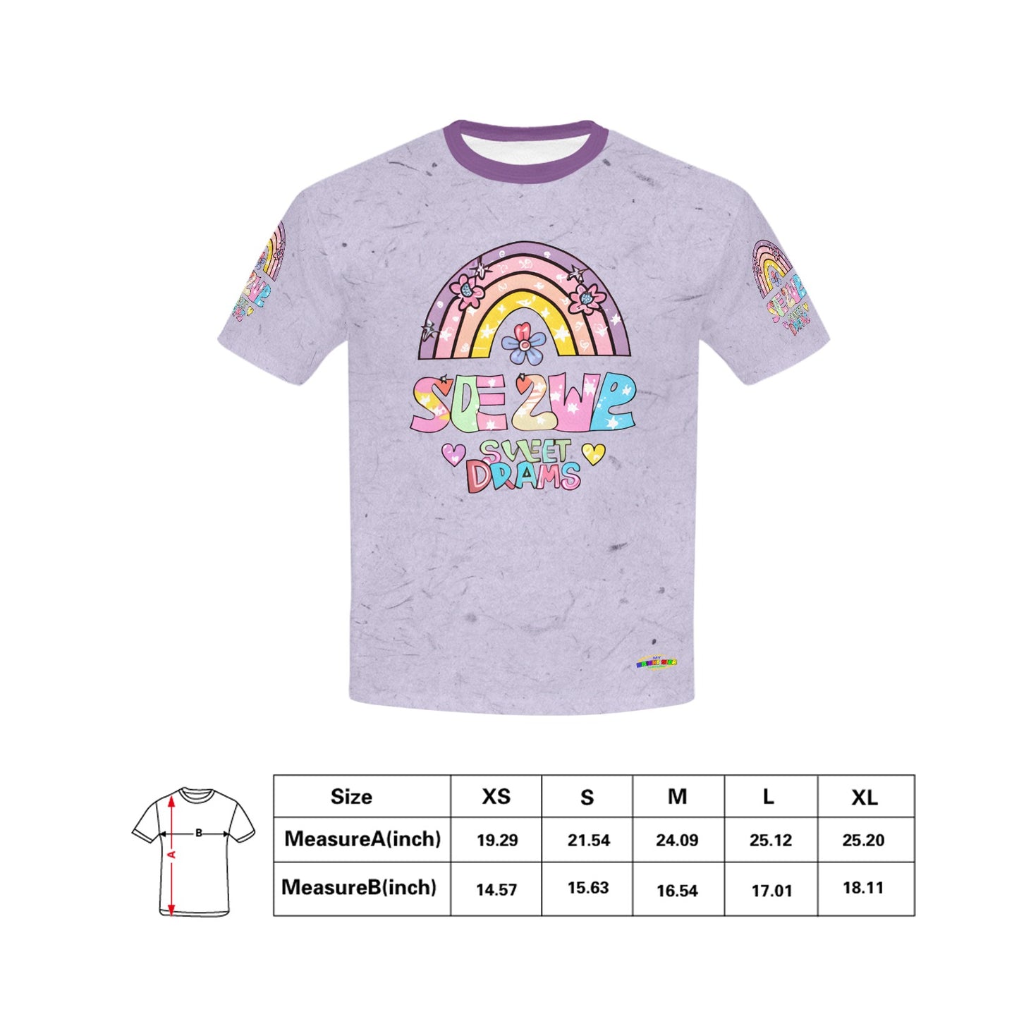 Beautiful Pastel Purple Follow the Rainbow Graphic-Children's T-shirt My Bright Side Clothing