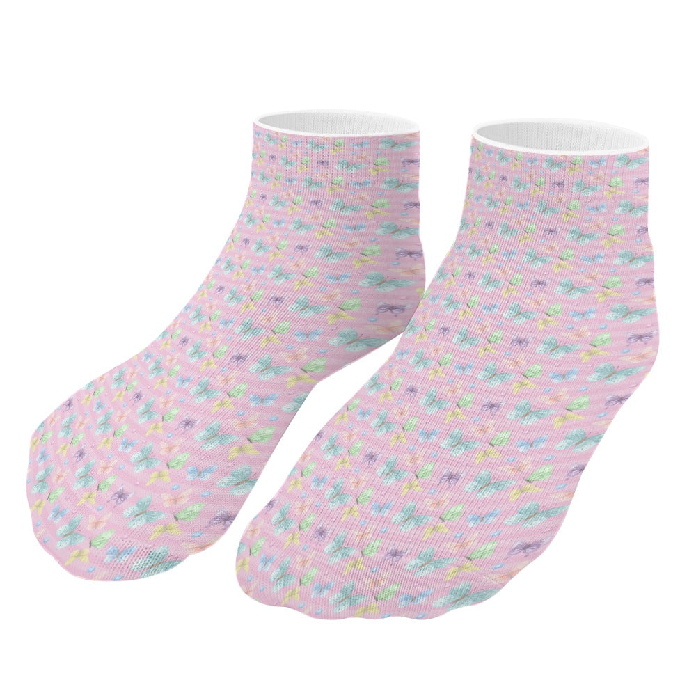 Beautiful Pastel pink Butterfly Pattern Children's Comfortable Socks -5 Pairs -MyBrightSideClothing