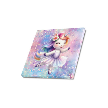 Cute colourful  Baby Ballerina Unicorn graphic Canvas Print 16"x16"-My Bight Side Clothing