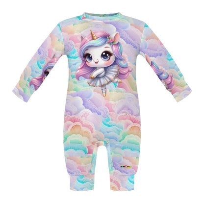 Cute Pastel Rainbow Unicorn Ballerina Baby Romper -My Bright Side Clothing.com