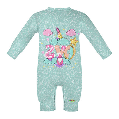 Cute Pastel Green Unicorn Love Baby Romper-mybrightsideclothing.com