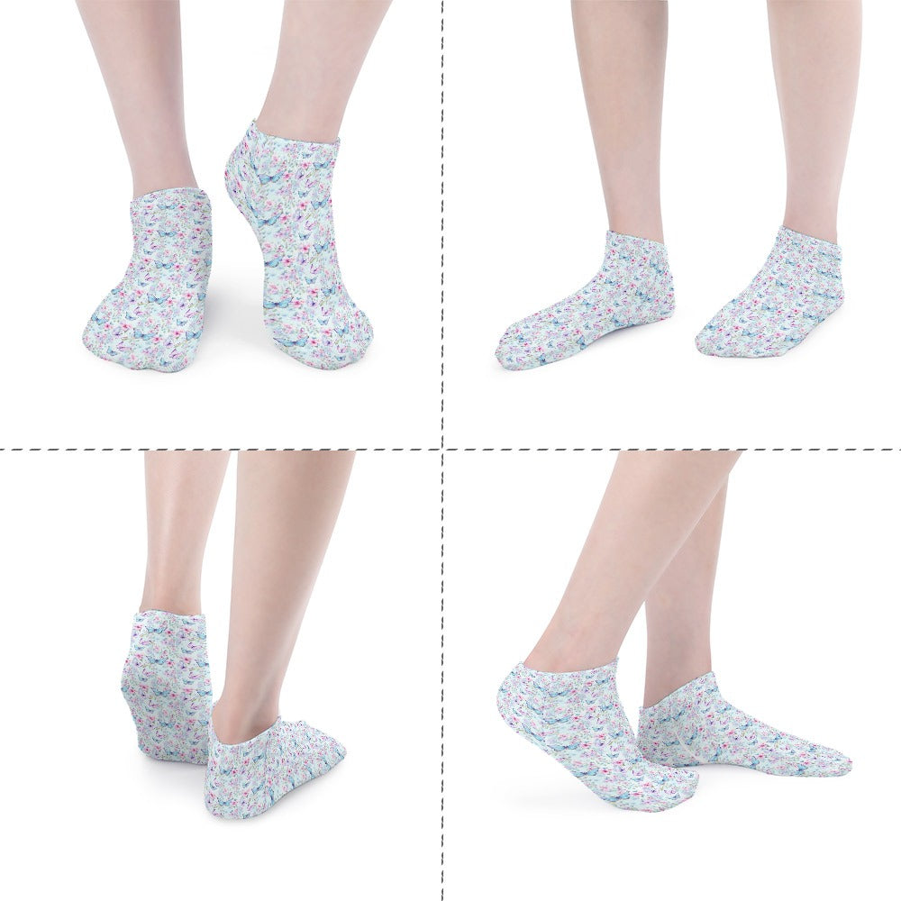 Beautiful Pastel Blue and pink Butterfly Pattern Children's Comfortable Socks -5 Pairs -MyBrightSideClothing