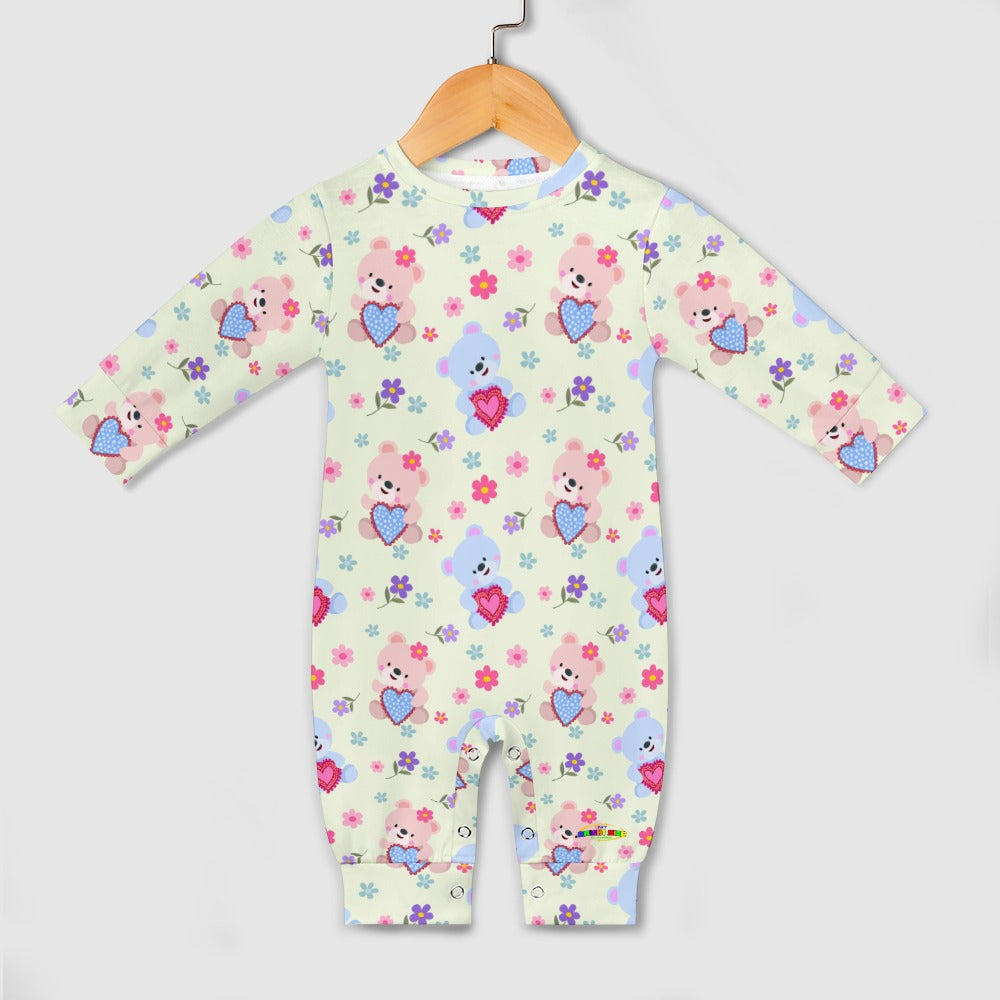 Cute Pink and Blue Pastel Love Bears Baby Romper--My Bright Side Clothing