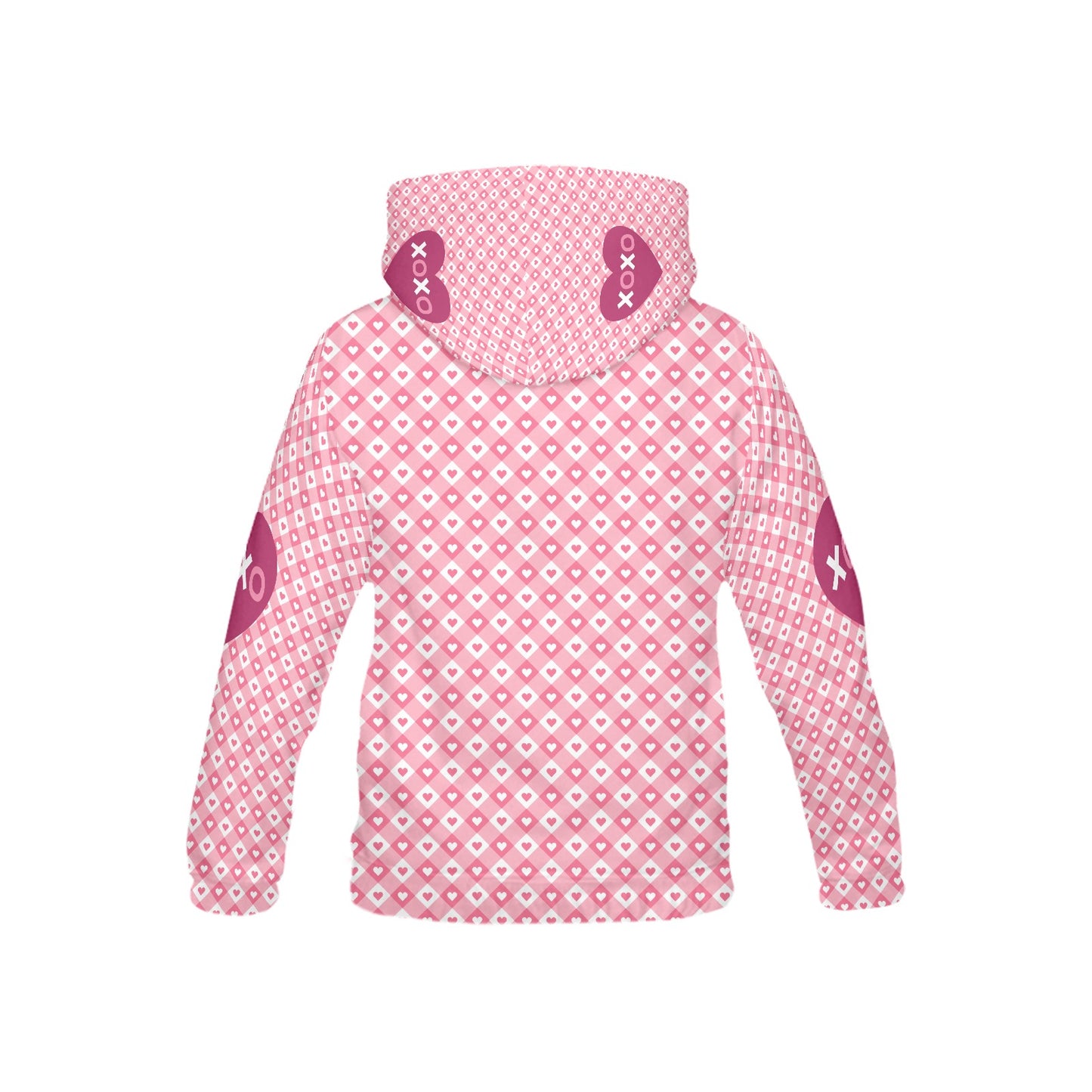 Beautiful Pink Heart XOXO Pattern Children's Hoodie-My Bright Side Clothing