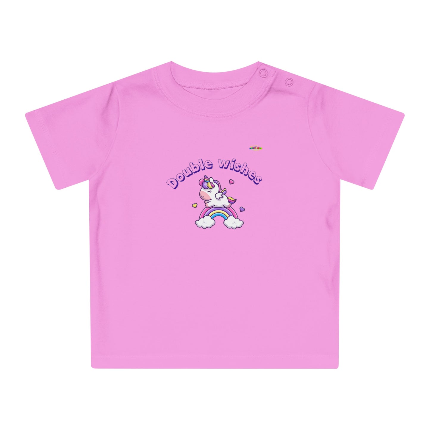 Cute Double Wishes Rainbow Unicorn Graphic Baby T-Shirt-My Bright Side Clothing