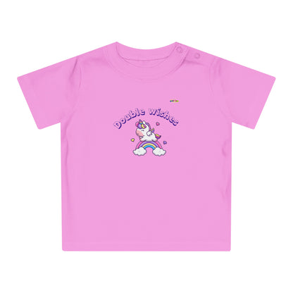 Cute Double Wishes Rainbow Unicorn Graphic Baby T-Shirt-My Bright Side Clothing