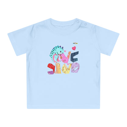 Cute Roaring Dino Love Graphic Baby T-Shirt-mybrigtsideclothing.com