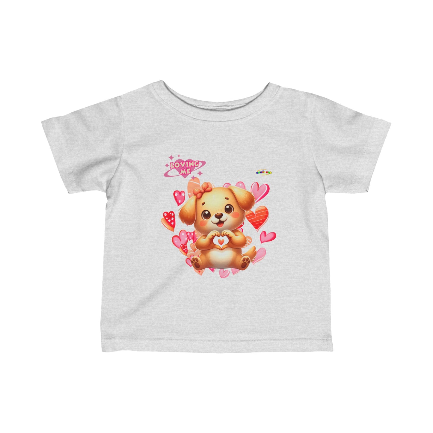 Cute Loving me Loving You Heart Puppy Infant Fine Jersey Tee-My Bright Side Clothing