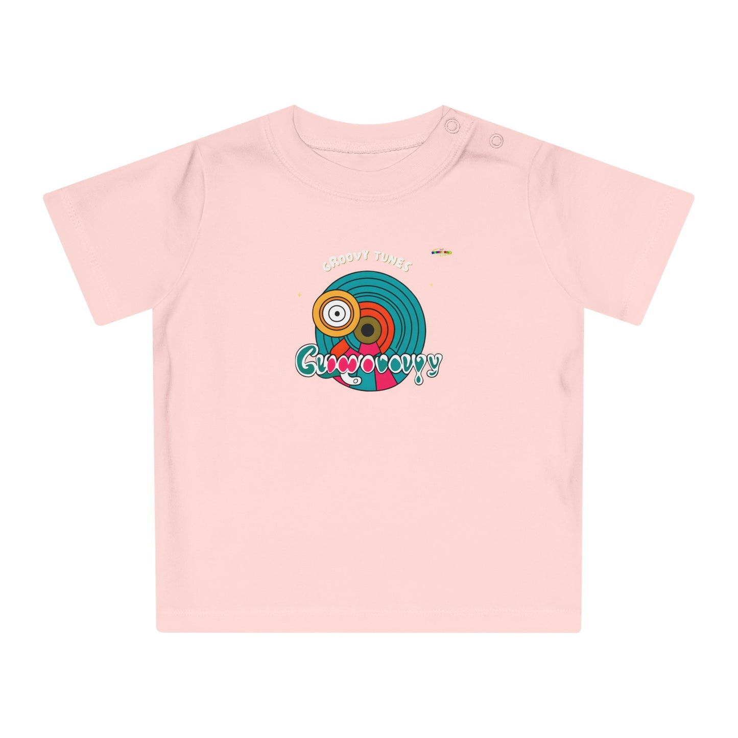 Cute Groovy Tunes Retro record Logo Baby T-Shirt -MyBrightSideClothing