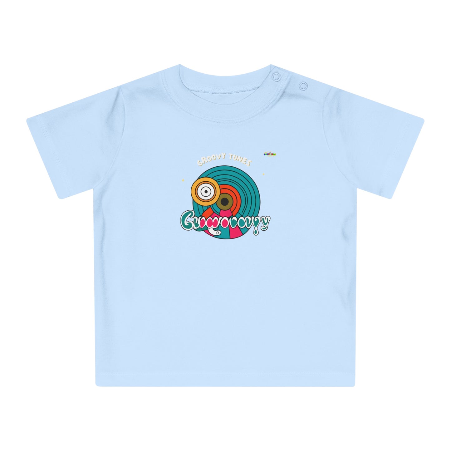 Cute Groovy Tunes Retro record Logo Baby T-Shirt -MyBrightSideClothing