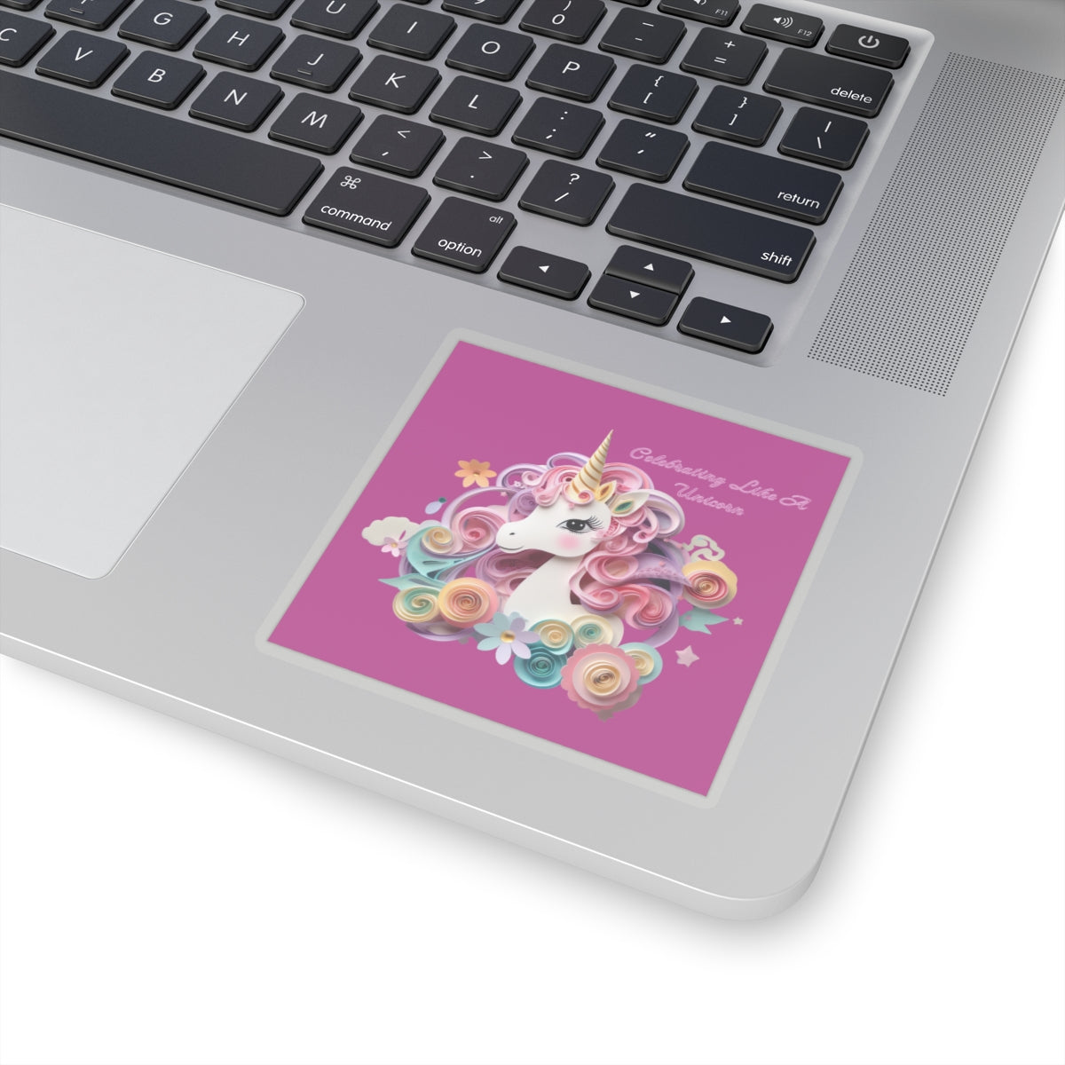 Cute Birthday Unicorn Kiss-Cut Sticker-My Bright Side Clothing