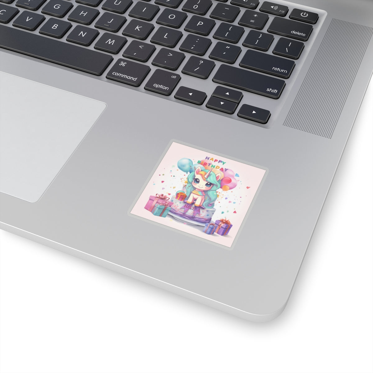 Cute Happy Birthday Pastel Unicorn Kiss-Cut Sticker--My Bright Side Clothing