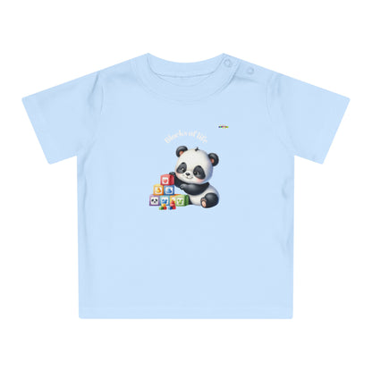 Cute Baby Panda Bear Building Blocks Graphic  Baby T-Shirt-My Bright Side Clothing