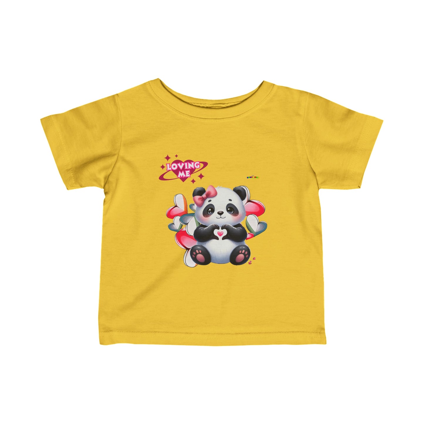 Cute Loving me Loving You Heart Panda Infant Fine Jersey Tee-My Bright Side Clothing