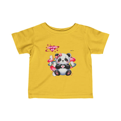 Cute Loving me Loving You Heart Panda Infant Fine Jersey Tee-My Bright Side Clothing