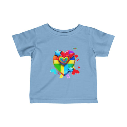 Cute Rainbow Super star Heart Logo Infant Fine Jersey Tee-My Bright Side Clothing