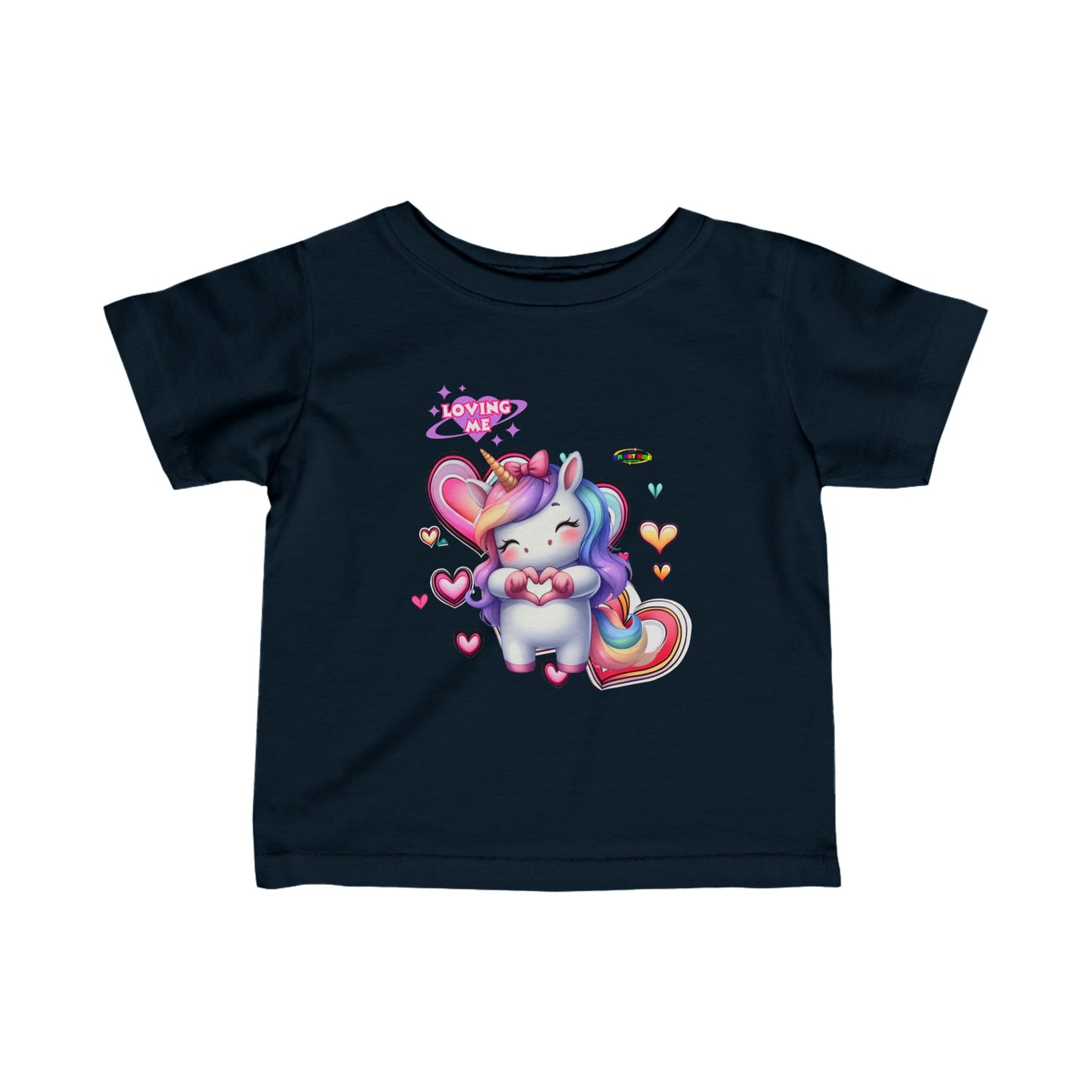 Cute Loving me Loving You Heart Unicorn  Infant Fine Jersey Tee-My Bright Side Clothing