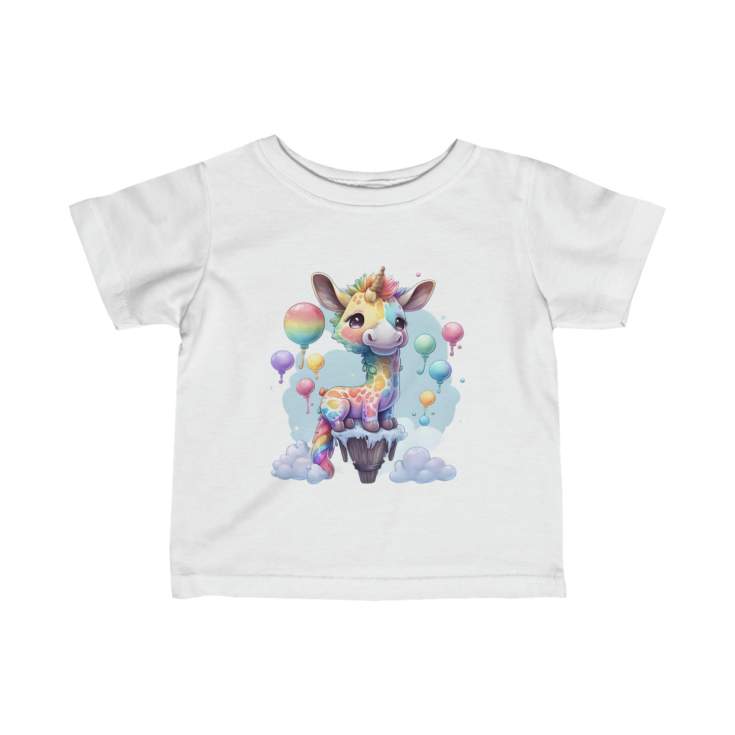 Cute Colourful Baby Giraffe Infant Fine Jersey Tee-My Bright Side Clothing