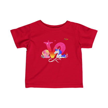 Cute Unicorn Love Logo Infant Fine Jersey Tee-My Bright Side Clothing