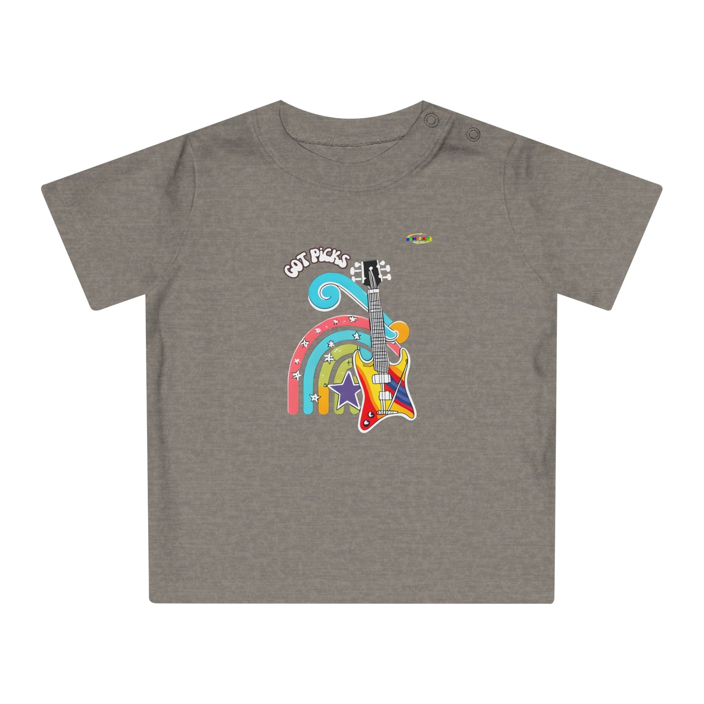 Got Picks cute rainbow guitar logo Fleece Baby T-Shirt-MyBrightSideClothing