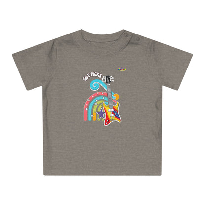 Got Picks cute rainbow guitar logo Fleece Baby T-Shirt-MyBrightSideClothing