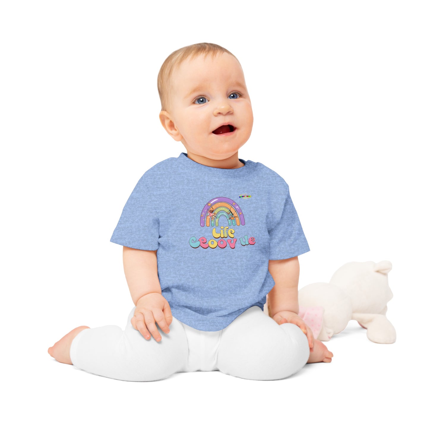 Cute Groovin Life Rainbow Logo Baby T-Shirt -MyBrightSideClothing