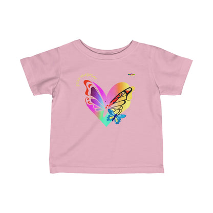 Just Magical Colourful Butterfly Heart Logo Infant Fine Jersey Tee-MyBrightSideClothing