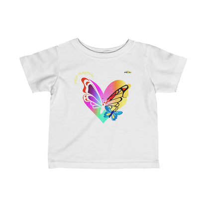 Just Magical Colourful Butterfly Heart Logo Infant Fine Jersey Tee-MyBrightSideClothing