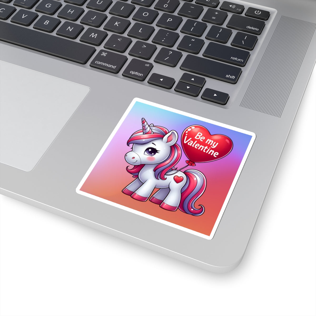 Cute and Sweet Rainbow Unicorn Happy Valentine Kiss Cut Sticker --My Bright Side Clothing