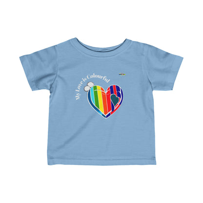 My Love is colourful heart logo Infant Fine Jersey Tee-My Bright Side Clothing