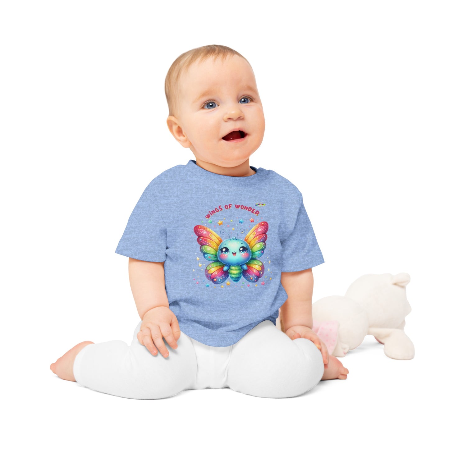 Cute Rainbow Baby Butterfly Graphic Baby T-Shirt--My Bright Side Clothing