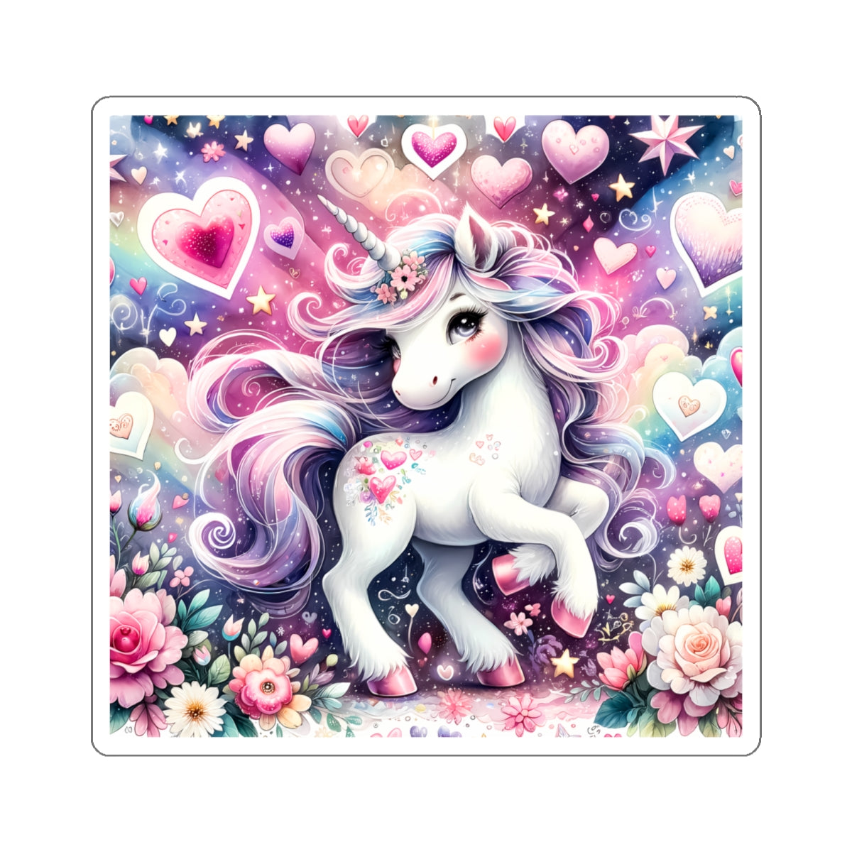 Magical Unicorn Love Kiss-Cut Sticker-My Bright Side Clothing