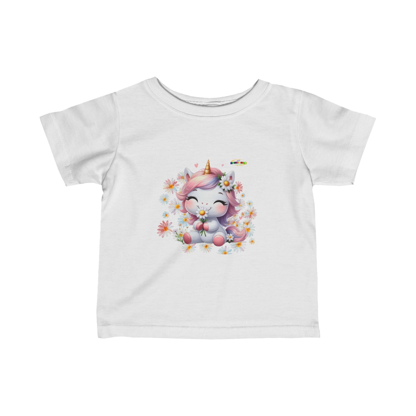 Cute Daisy Pastel Baby Unicorn Infant Fine Jersey Tee-My Bright Side Clothing