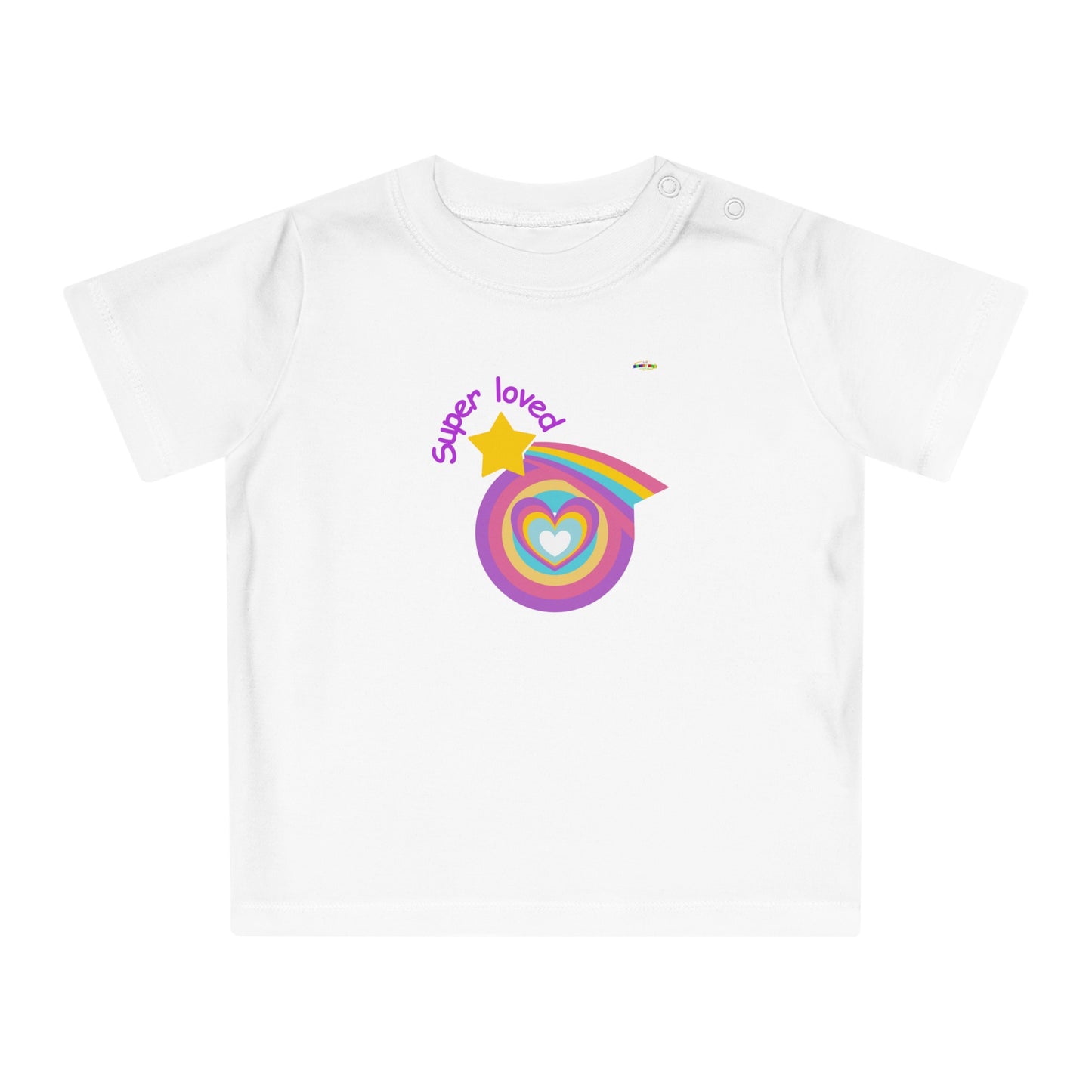 Cute Super Loved Rainbow Star Logo Baby T-Shirt-My Bright Side Clothing