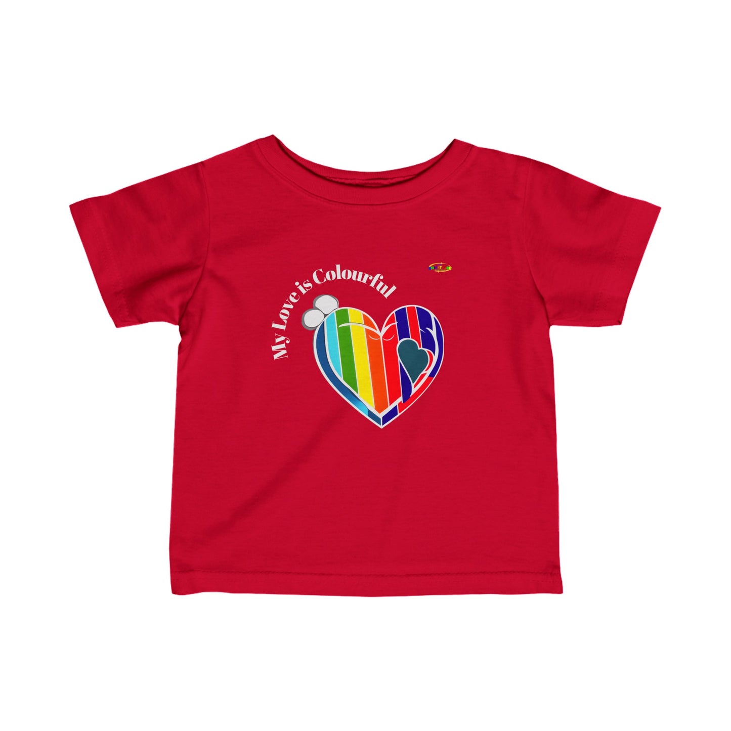 My Love is colourful heart logo Infant Fine Jersey Tee-My Bright Side Clothing